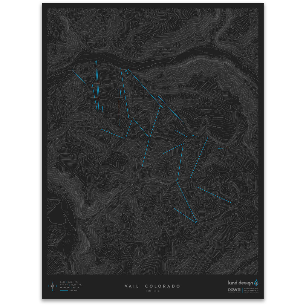 Map Vail Color VAIL COLORADO - TOPO MAP – Kind Design